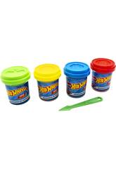 Hot Wheels Plastilina para Moldear Pack de 4 Botes