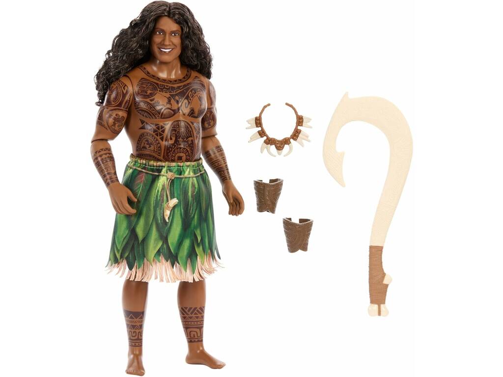 Disney Vaiana Muñeco Maui de 30 cm con Manaiakalani