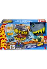 Hot Wheels City Bissiger Hai-Strand mit Fahrzeug