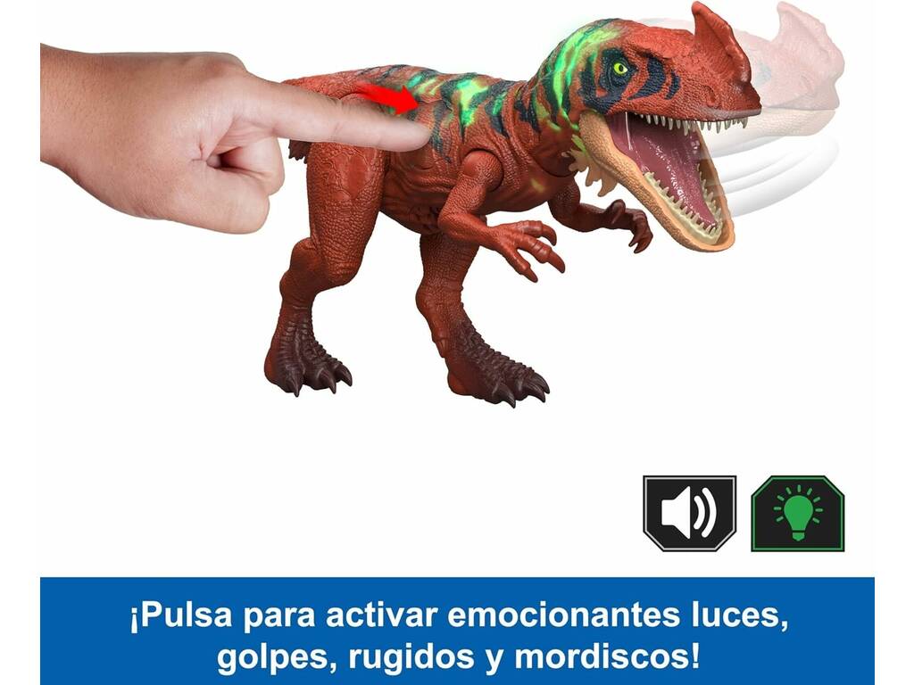 Jurassic World Survival Figura Afrovenator Rugido Salvaje de 30 cm con Luz