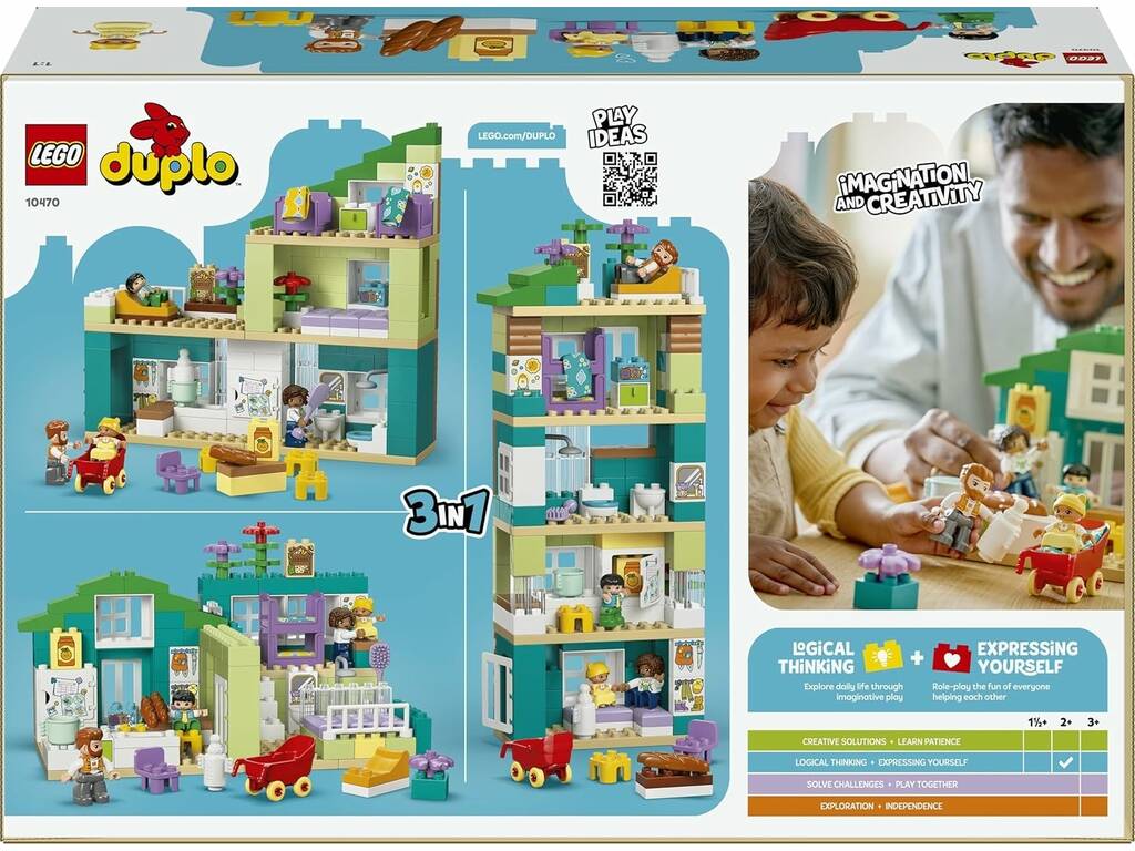 Lego Duplo Casa Familiar Moderna 3 em 1 com Figuras