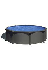 Piscine ronde aspect anthracite 350 x 132 cm Gre KITPR358GY