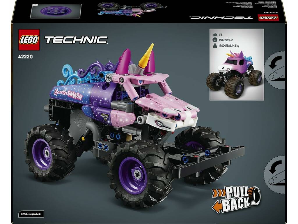 Lego Technic Monster Jam Sparkle Smash con motore a carica manuale