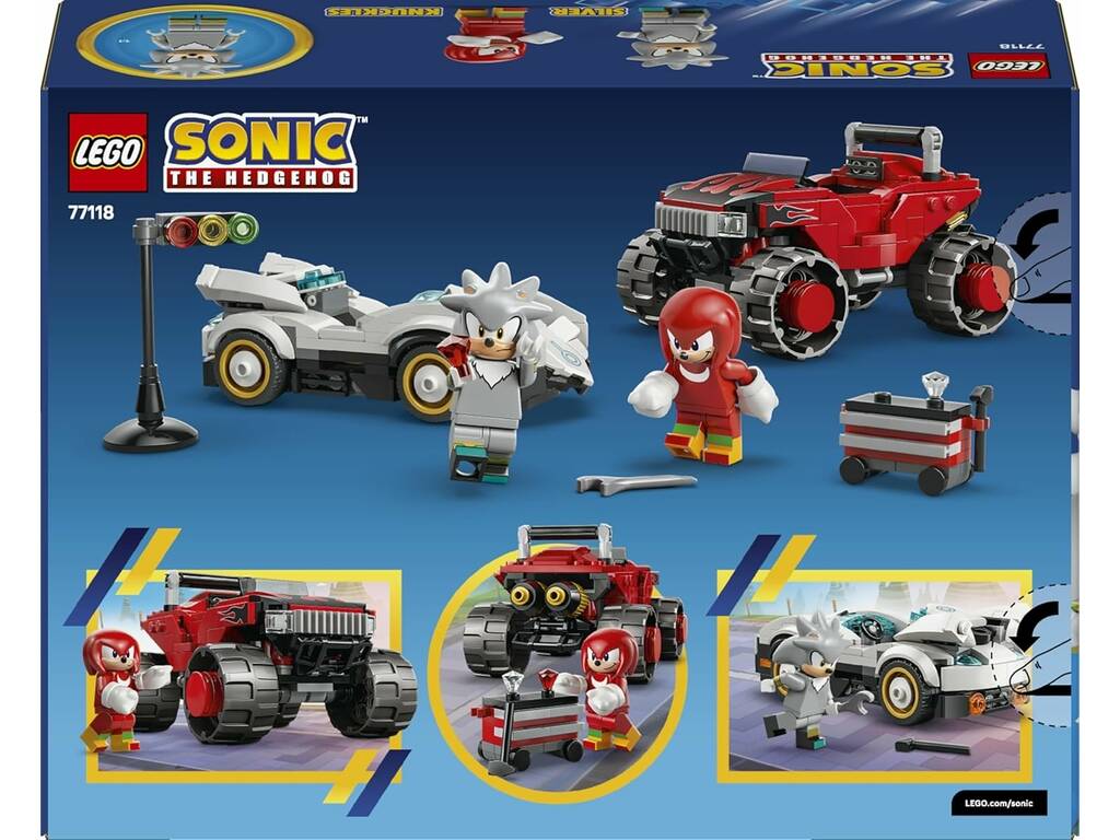 Lego Sonic Auto di Silver vs Monster Truck di Knuckles