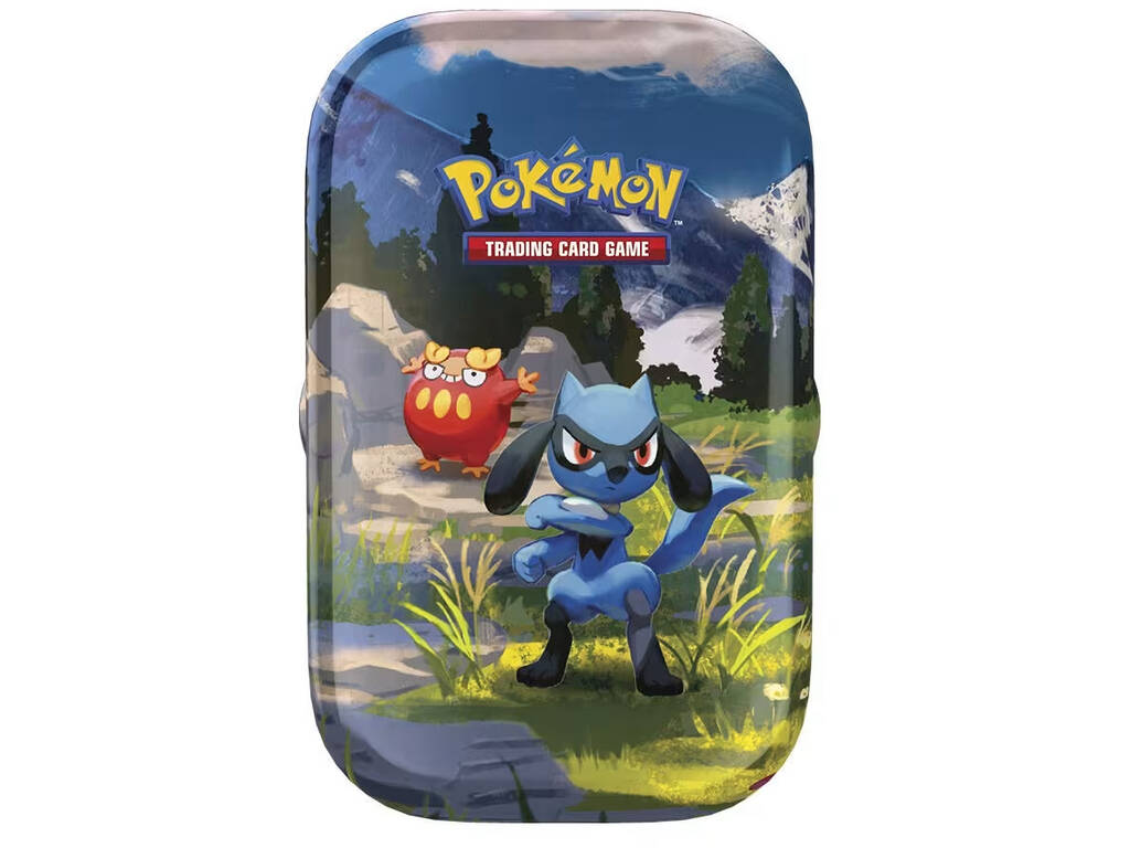 Pokémon TCG Megaevoluzione Eroi Ascendenti Mini Lata con 2 Buste e Adesivo