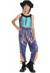 Costume Music Hunter Bambina con parrucca nera Taglia L