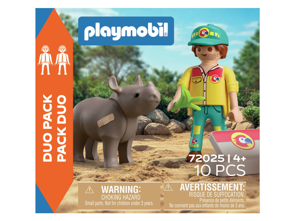 Playmobil Duopack Soigneur et rhinocéros