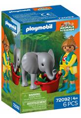 Playmobil Animals & Friends Zoo: Elefante Bebé y Cuidador