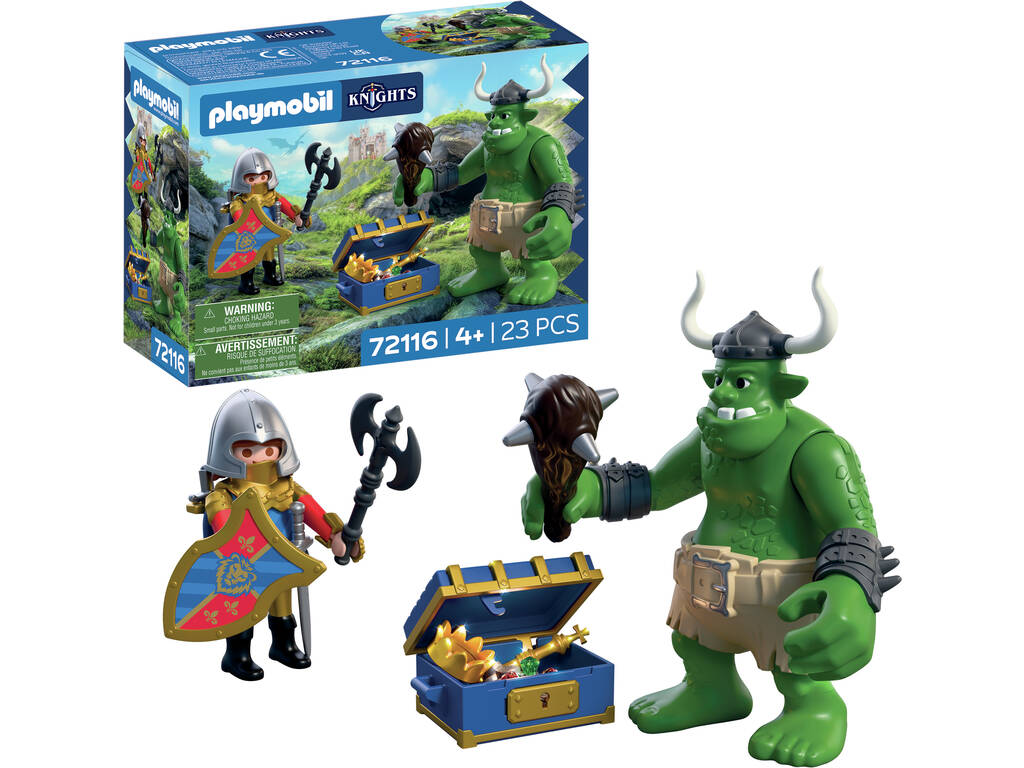 Playmobil Knights Troll con Tesoro de Caballero León