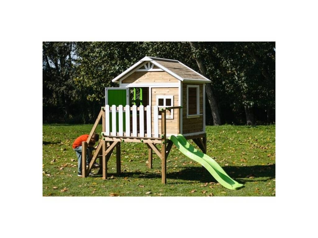Casinha de Madeira Flam Elevada em Plataforma de 90 cm de 258x315x200 cm Masgames MA809585X