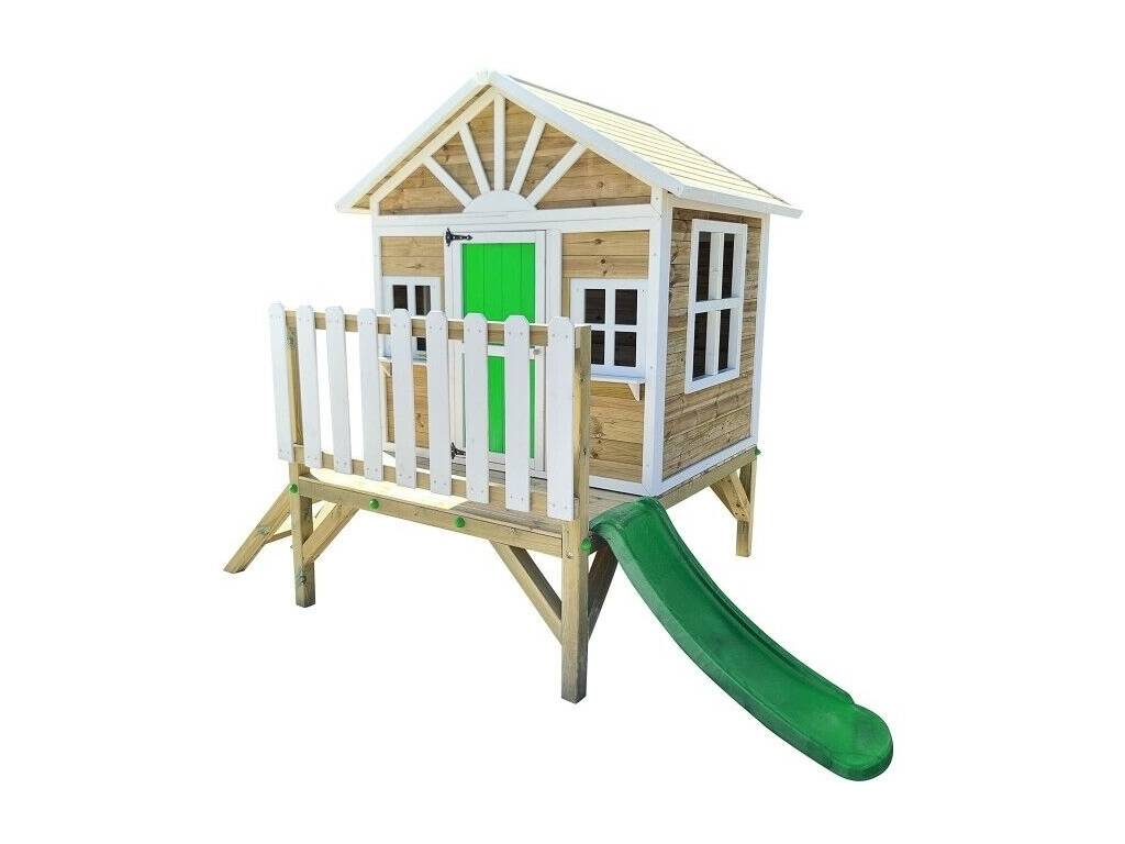 Maisonnette en bois Visby surélevée sur une plateforme de 60 cm, 225,5 x 200 x 209,5 cm Masgames MA806599X