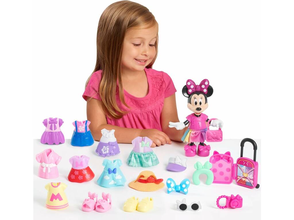 Disney Junior Collection La Mode Fabuleuse de Minnie, avec une poupée de 15 cm et des accessoires