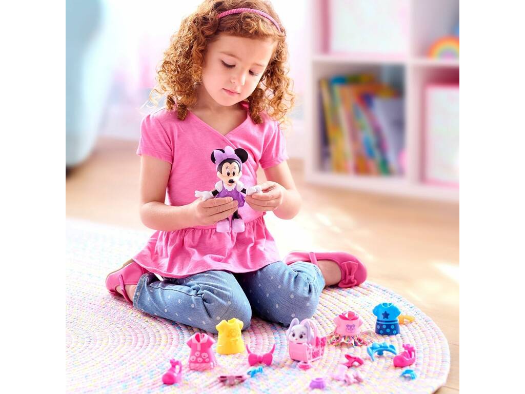 Ensemble de mode Disney Junior Minnie Glitter & Glam pour animaux de compagnie (15 cm) et accessoires