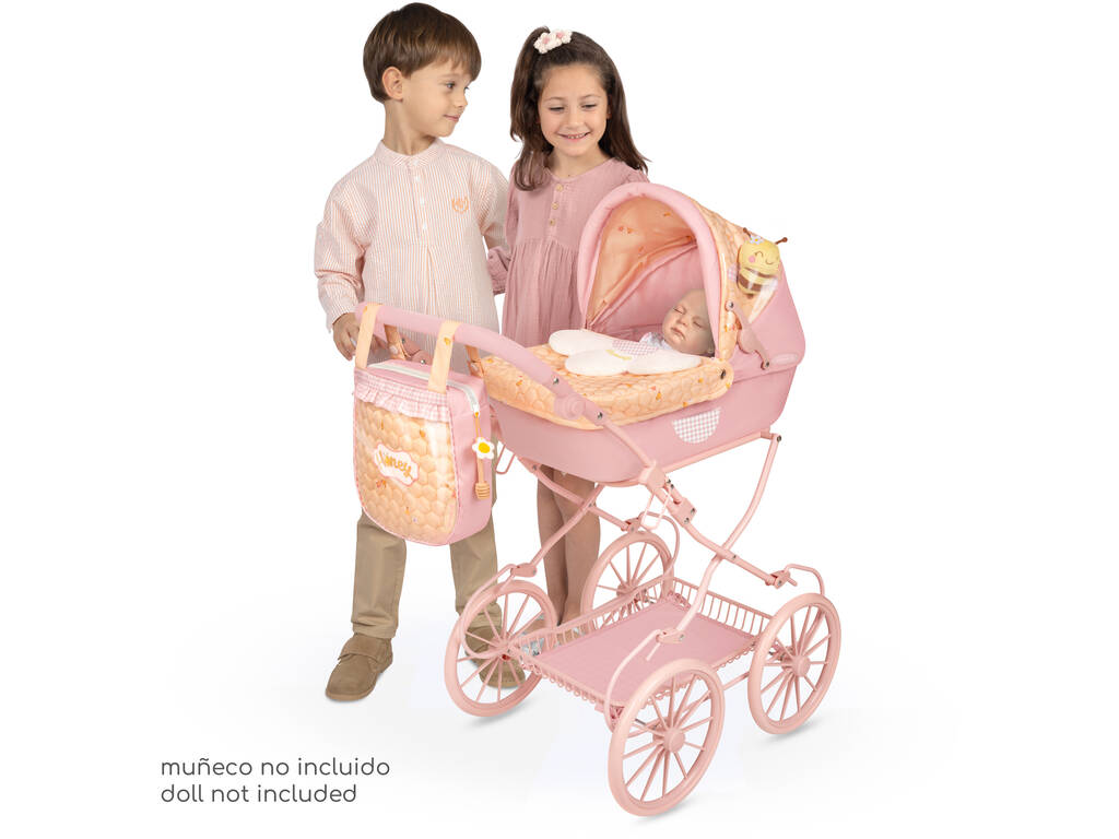 Carro de Muñecas Plegable Honey con Bolso y Peluche