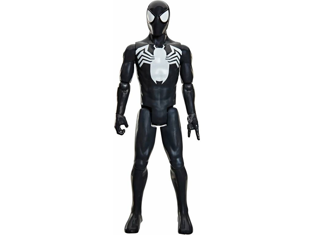 Marvel Spiderman Figura Articulada Titan Series Spiderman Traje Negro de 29 cm