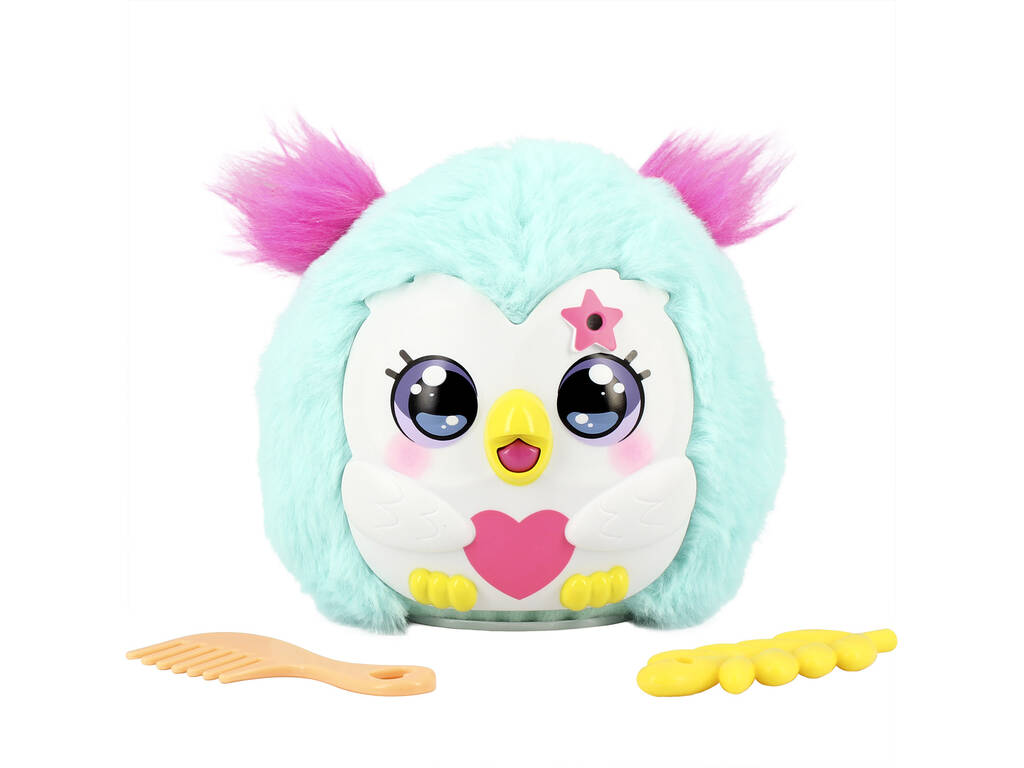 Funtasy Family Kiss Meez Peluche hibou bleu avec sons