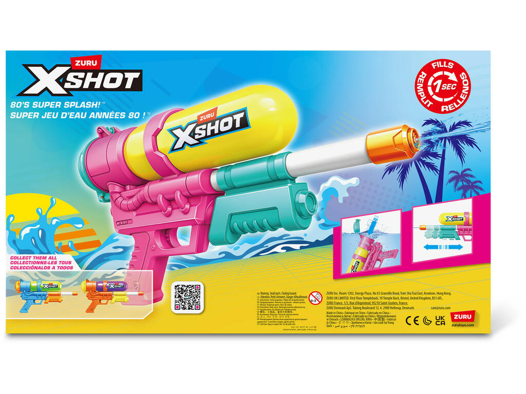 Zuru X-Shot Lanceur d’eau Fast-Fill 80’s Super Splash