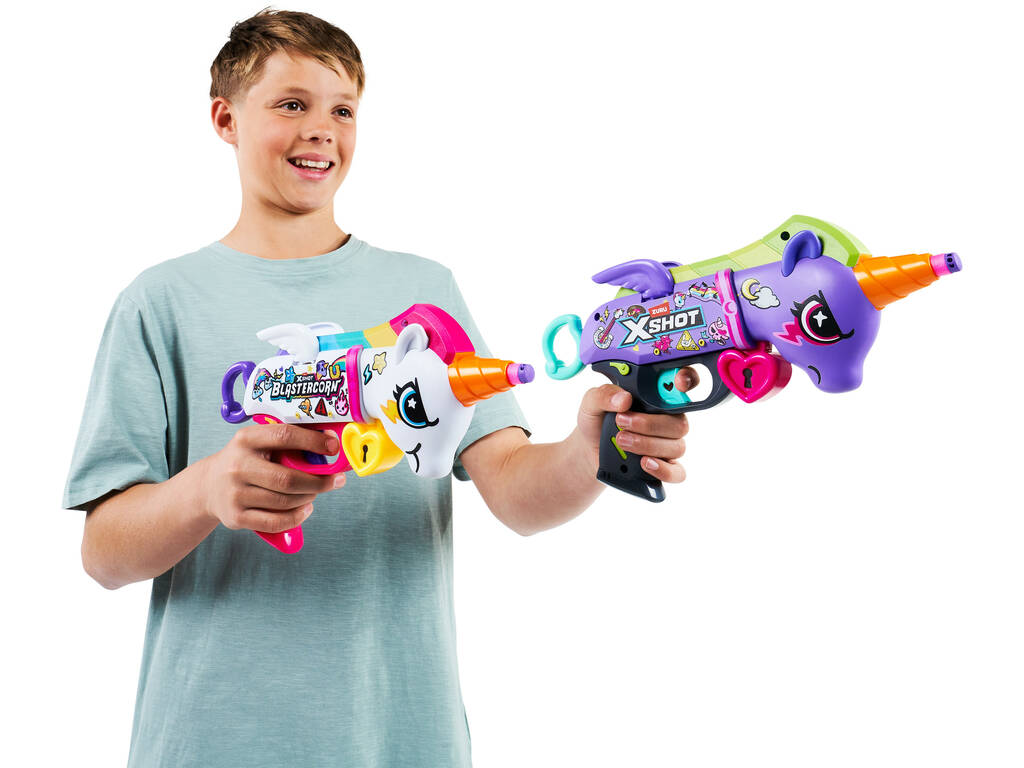 Zuru X-Shot Pack 2 Lanceurs de fléchettes Blastercorn Double Rizz avec 32 flèches