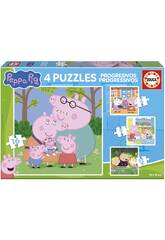 Puzzles Progresivos Peppa Pig 6-9-12-16