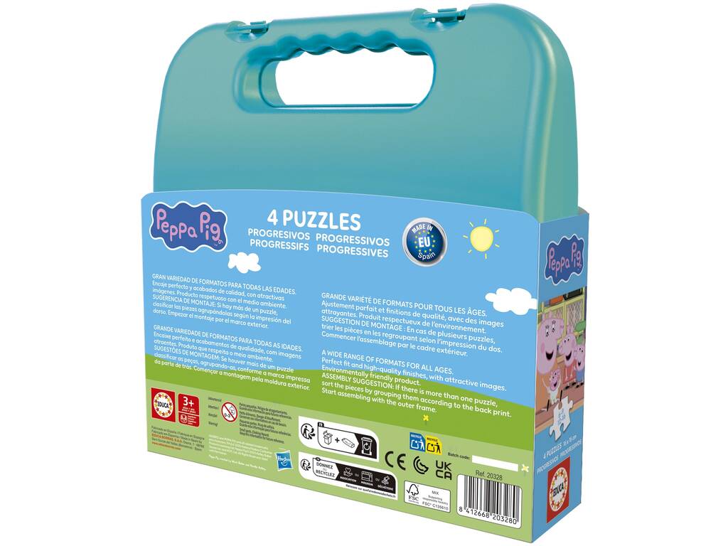 Peppa Pig Coffret contenant 4 puzzles progressifs de 6, 9, 12 et 16 pièces