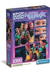 Puzzle 1000 K-Pop Demon Hunters Montaje Huntrix con Póster