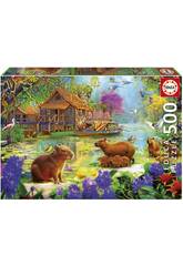 Puzzle 500 Pueblo De Capybaras