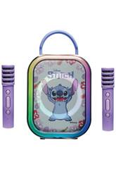 Disney Stitch Altavoz Karaoke Inalámbrico de 14 cm con 2 Micrófonos