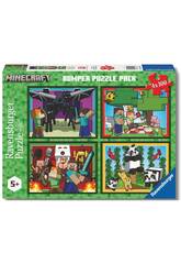 Puzzle 4x100 Bumper Pack Minecraft Reinos y Aventuras