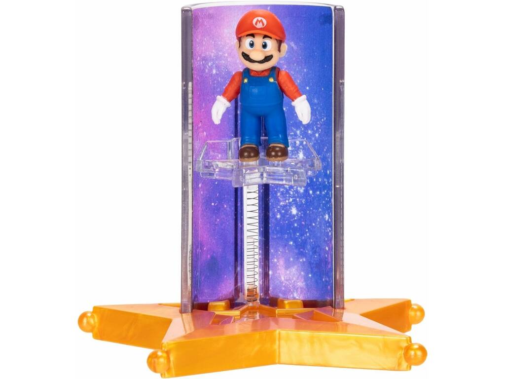 The Super Mario Galaxy Movie Lanzador Estelar con Figura Mario de 3,5 cm