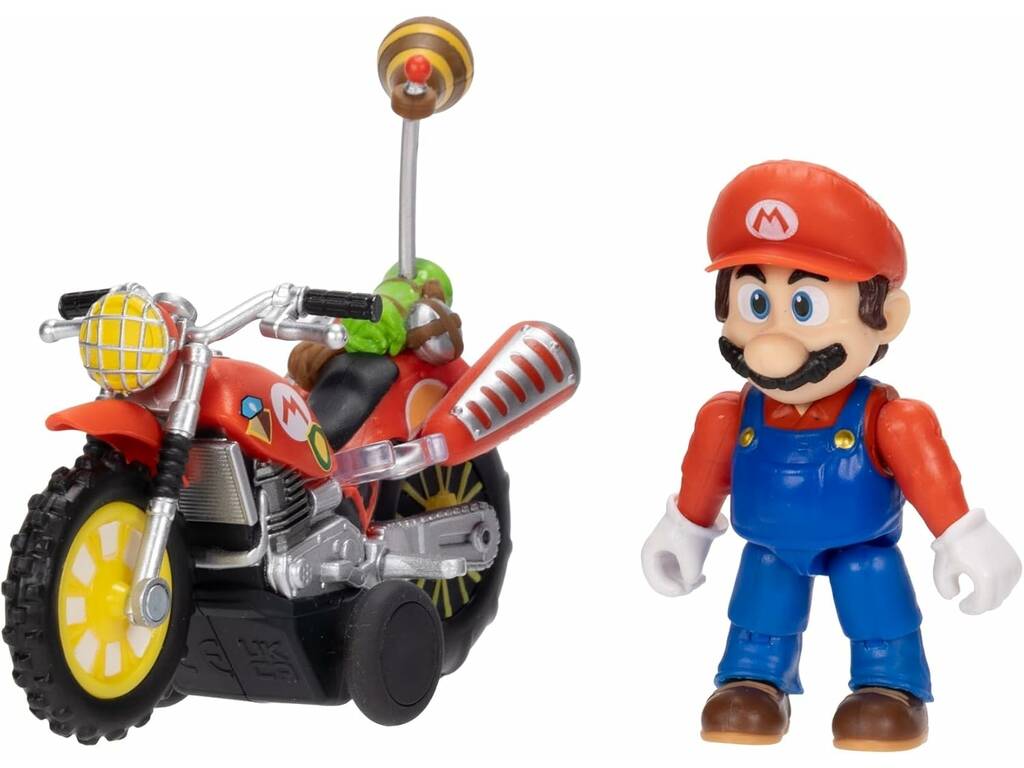 The Super Mario Galaxy Movie Moto de Carreras con Figura Mario de 6 cm