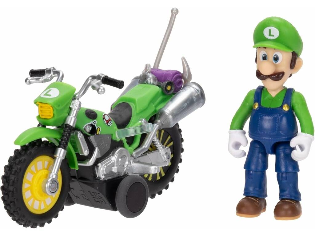 The Super Mario Galaxy Movie Moto de Carreras con Figura Luigi de 7 cm