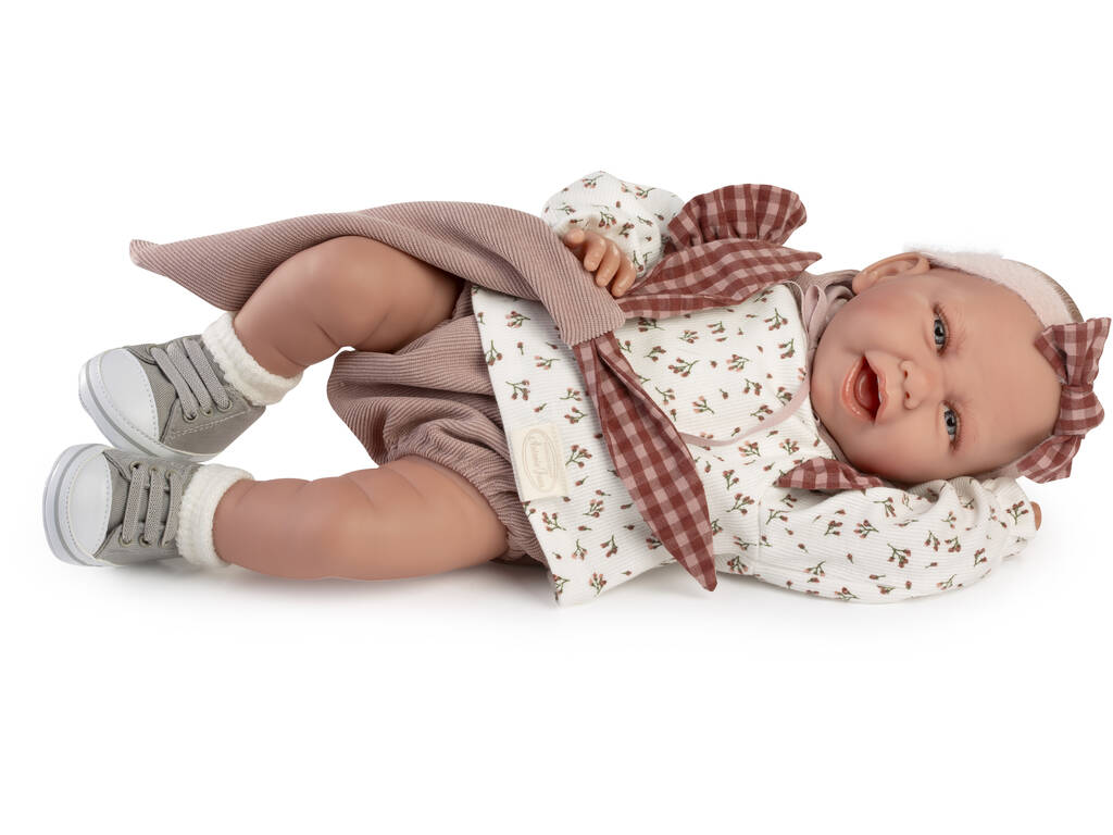 Muñeca Bebé Recién Nacida Carla Paseo de 42 cm con Peso Real y Accesorios