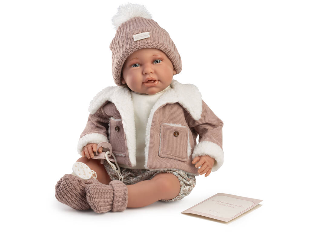 Muñeca Bebé Mi Primer Reborn Daniela de 52 cm con Chupete y Chaqueta Borreguito