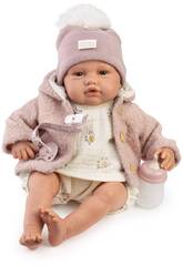 Boneca Bebé Reborn Love Inverno de 50 cm com Chupeta e Biberão 