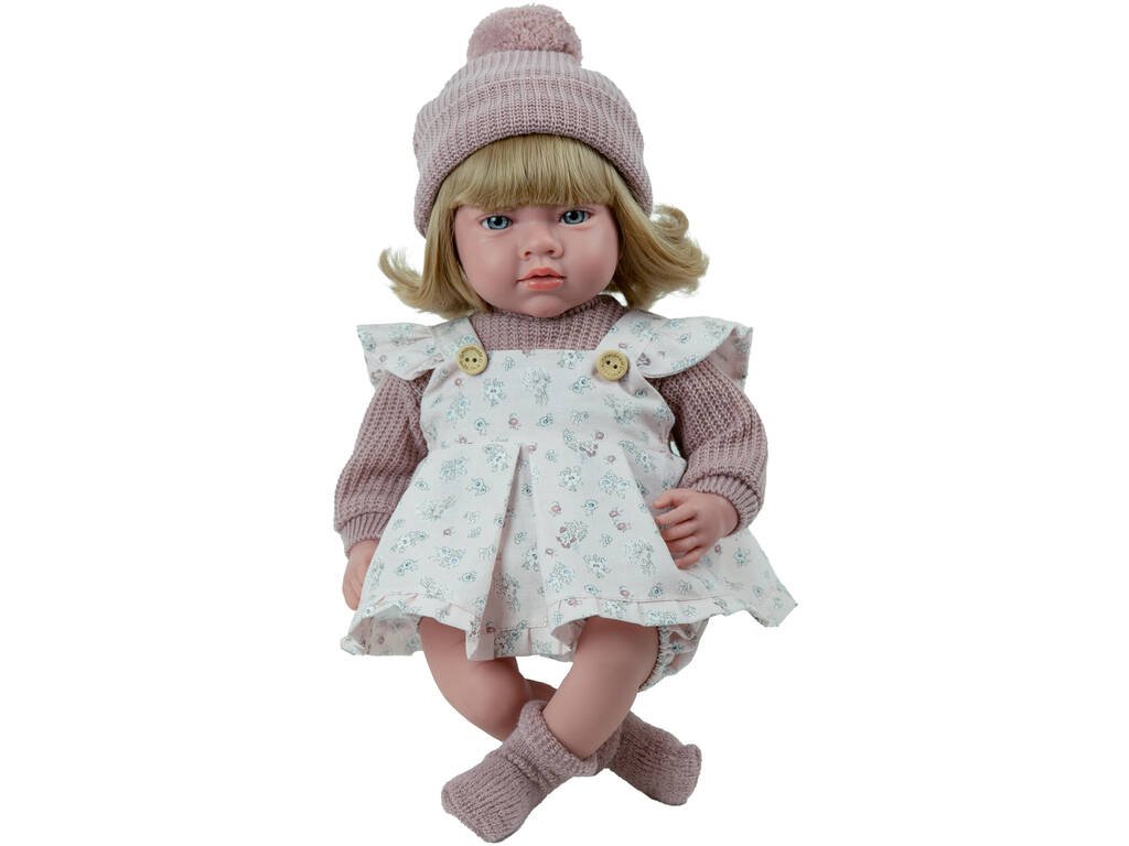 Muñeca Bebé Elegance Aria de 40 Cm Con Gorro Rosa - imagen 3