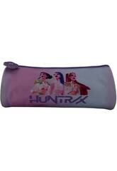 K-Pop Demon Hunters Portatodo Redondo Rosa y Azul de 8x22x8 cm