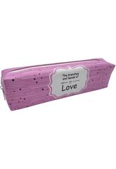 Trousse rose The Branches and Leaves of Love de 6 x 21 x 4 cm