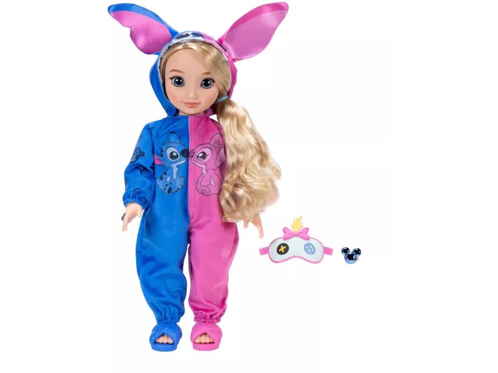 Disney Ily 4Ever Muñeca de 45 cm con Pijama de Stitch y Angel y Accesorios