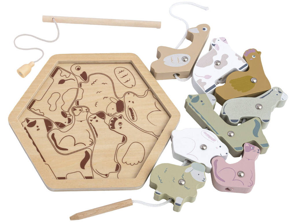 Puzzle Pesca Magnética Amigos de la Granja de 11 Piezas