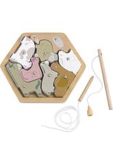 Puzzle Pesca Magnética Amigos de la Granja de 11 Piezas