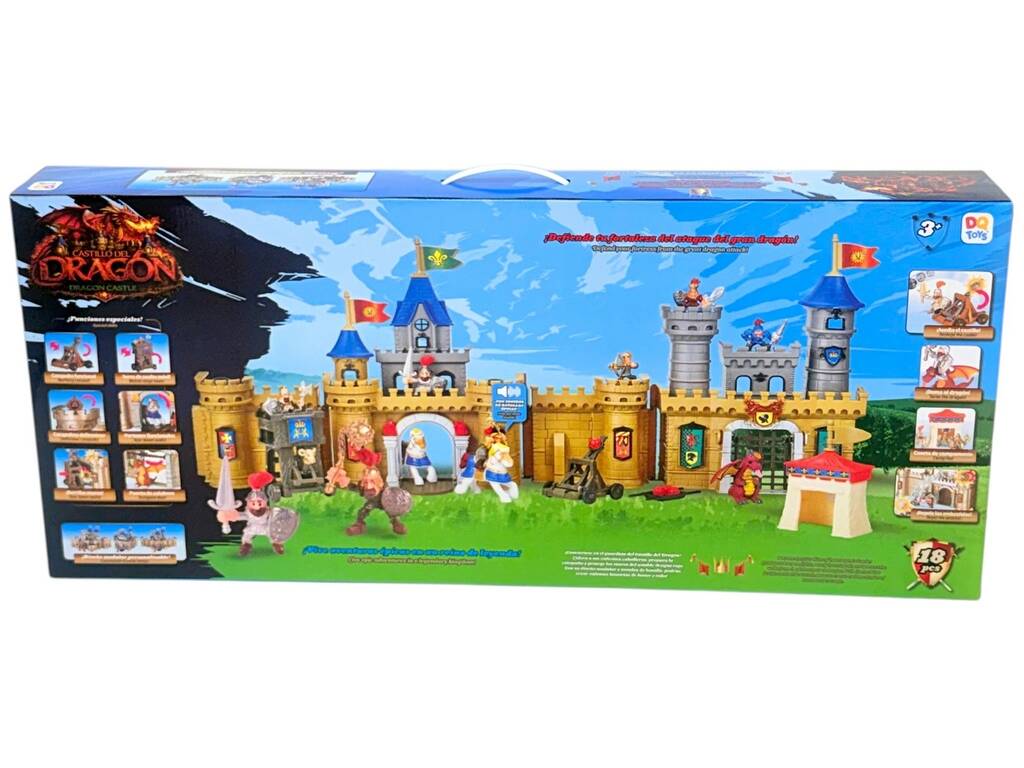 Castillo del Dragón con Sonidos de Batalla y Figuras de 4,5 cm