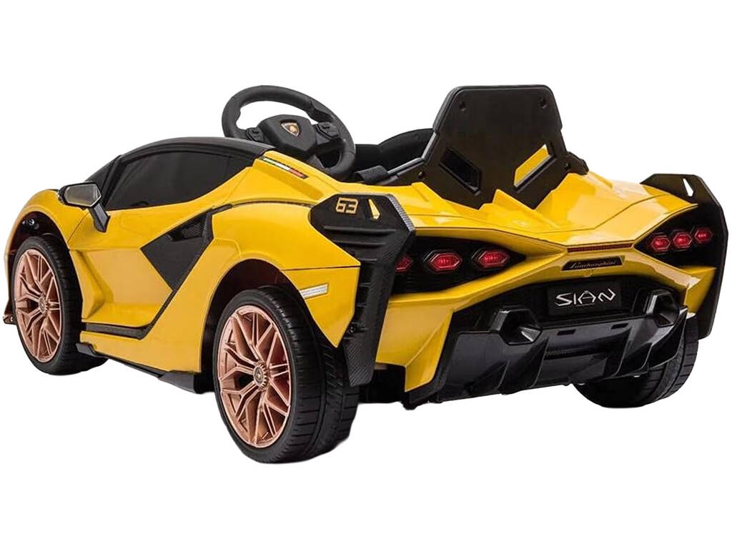 Voiture décapotable Lamborghini Sian jaune télécommandée, alimentée par une batterie Li-ion de 10,8 V avec éclairage - imagen 3