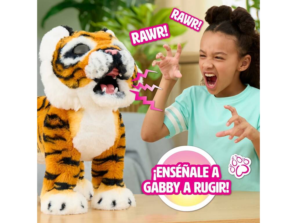 FurReal Mascota Interactiva Gabby El Tigre que Crece de 38 cm con Sonidos y Reacciones - imagen 3