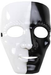 Weiße und schwarze Maske 18x24 cm.