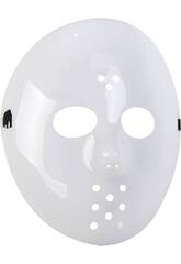Weiße Hockey Maske 22X23 cm.