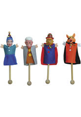 4 marionnettes avec b�ton + 9 cartes des Marionnettes