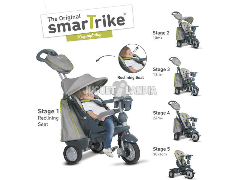 Tricycle Smart Trike Explorer 5 en 1 Gris