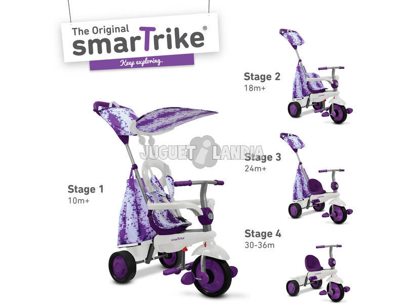  Triciclo Smart Trike Spirit 4 en 1 Lila