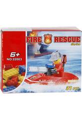 Jogo de Constru��o Lancha Resgate Bombeiros 31 Pe�as