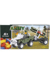 Jogo de Constru��o Ve�culo Militar Com Lan�a Carros 104 Pe�as 